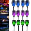 6/12PCS Outdoor Solar Flame Flashlight, LED Flash, Garden Waterproof Decoration, Lawn Road, Courtyard Lighting Landscape Lighting