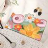 Lemon Colorful Cherry Blossoms Floral Patterns Diatom Mud Cushion Carpet Toilet