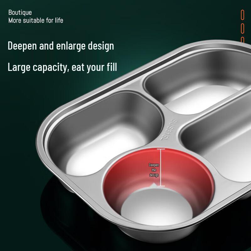 Chahua 316 Stainless Steel Kids Divided Dinner Plate Set