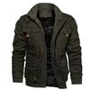 Autumn and Winter Men's Removable Hooded Fleece Thickened Washed Jacket Large Size Casual Jacket