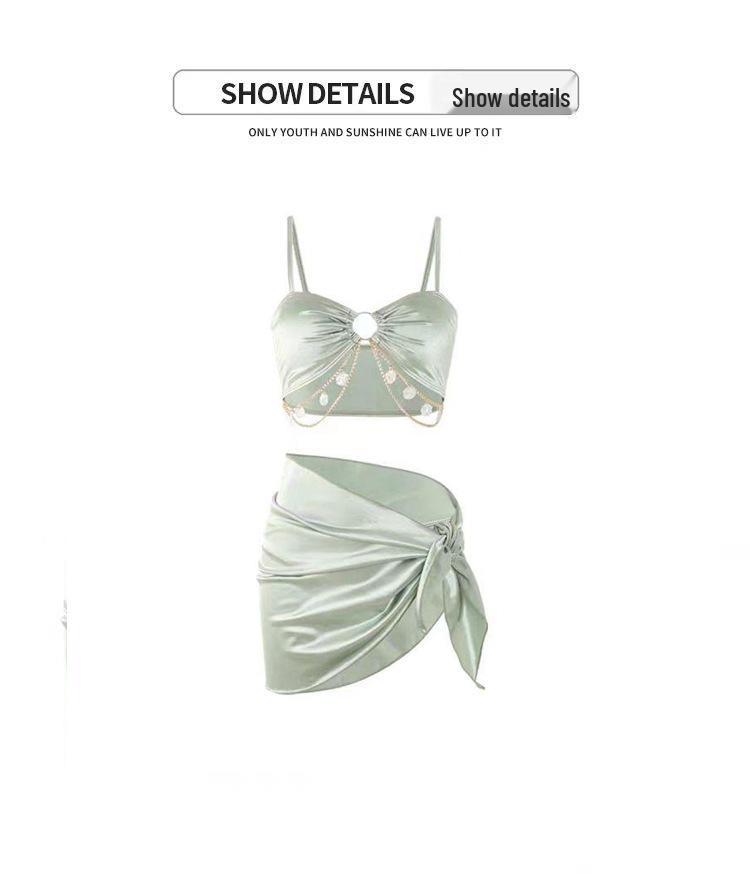 Женский летний купальник-тройка - Стильный, подчеркивающий фигуру и фотогеничный 2024 Бикини