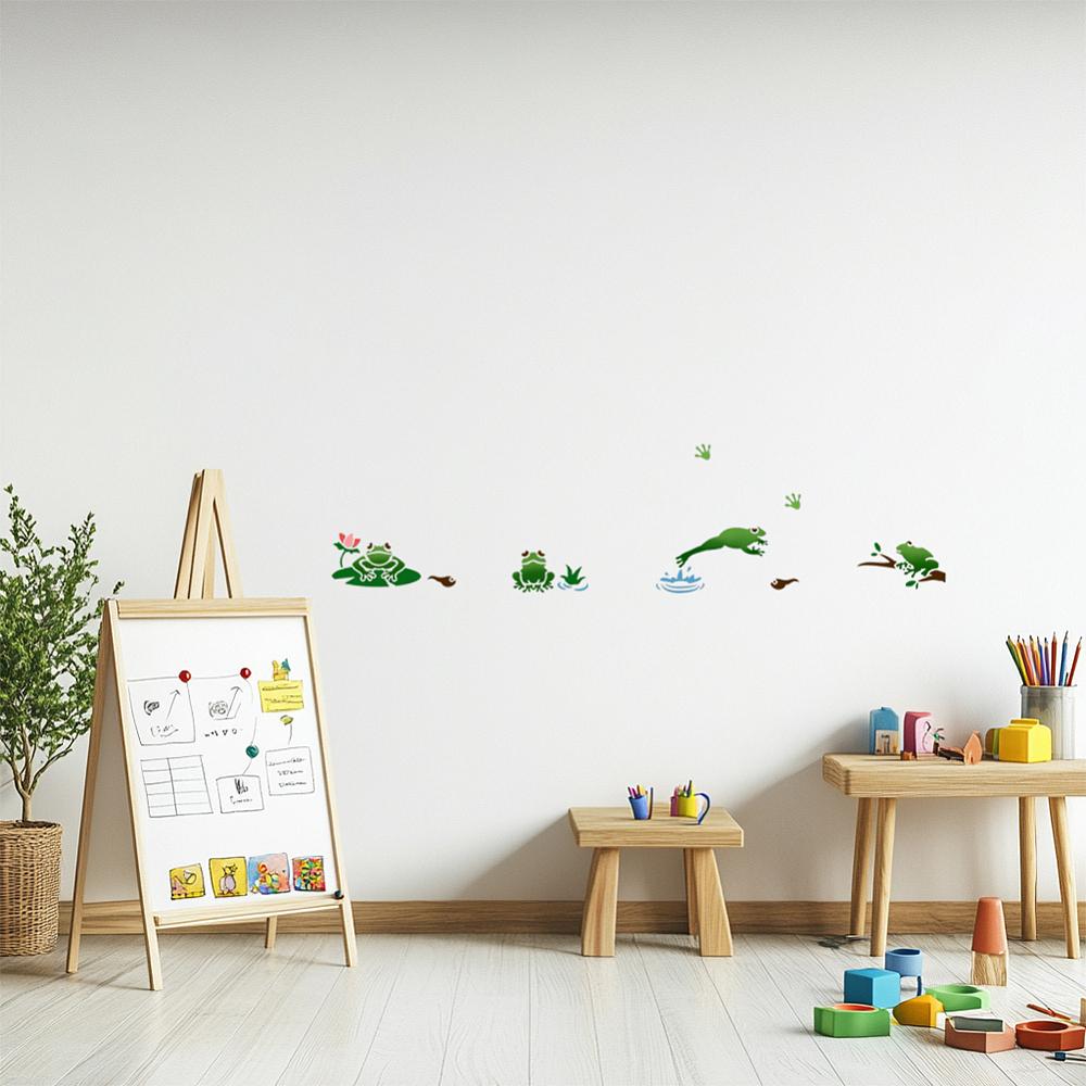 ПЭТ трафареты для рисования с вырезами, для DIY скрапбукинга, фотоальбома, лягушка, 300x300 мм