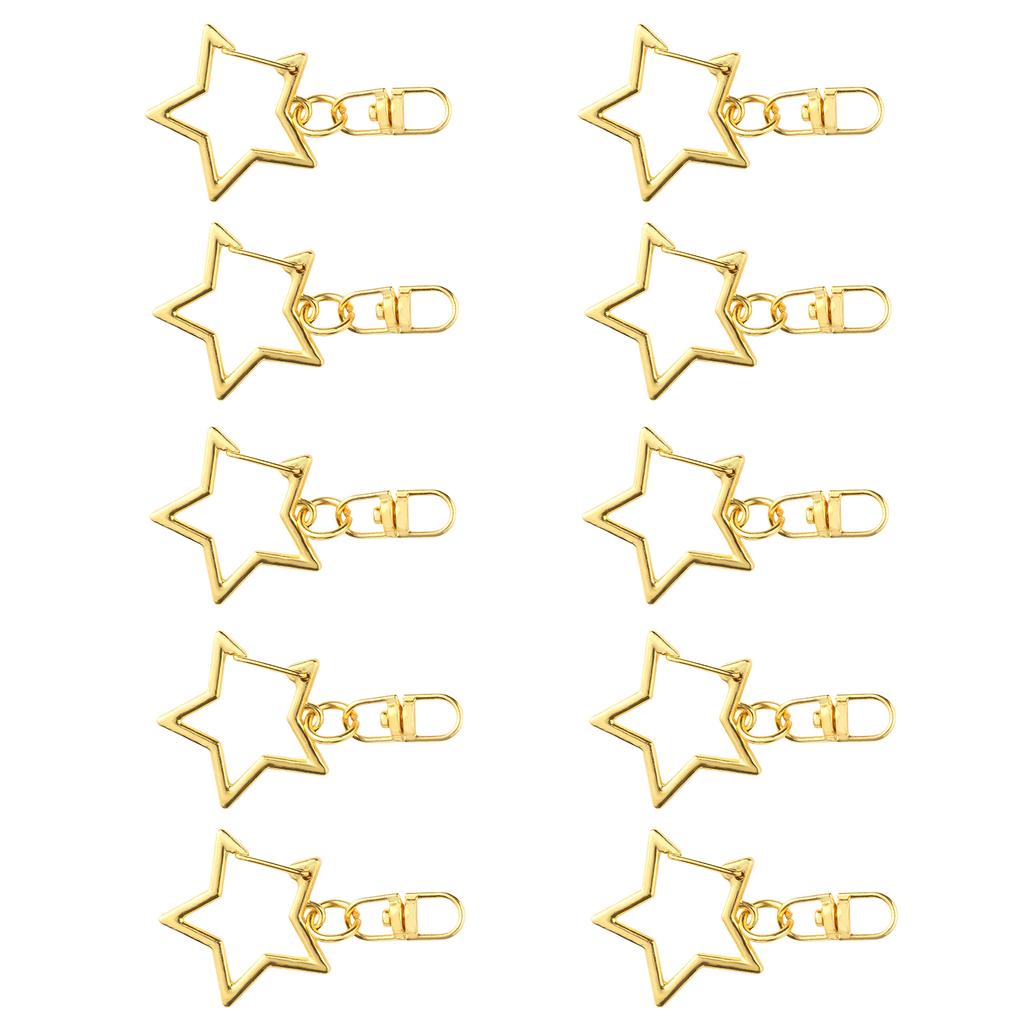 Упаковка из 10 стильных брелоков в форме звезды с портативным брелоком в форме восьмерки, текстура сплава, идеально подходит для повседневного использования