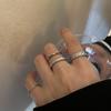Korean-Style Adjustable Ring Set for Women: Chic Open and Chain Designs