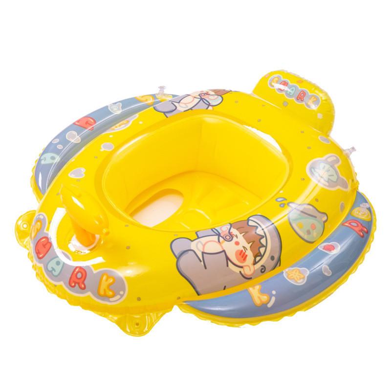 Надувной детский плавательный круг Водяной пистолет Лодка Экологически чистый ПВХ Мультяшный рисунок Плавательный круг для малышей 85 Надувное дно Зеленый