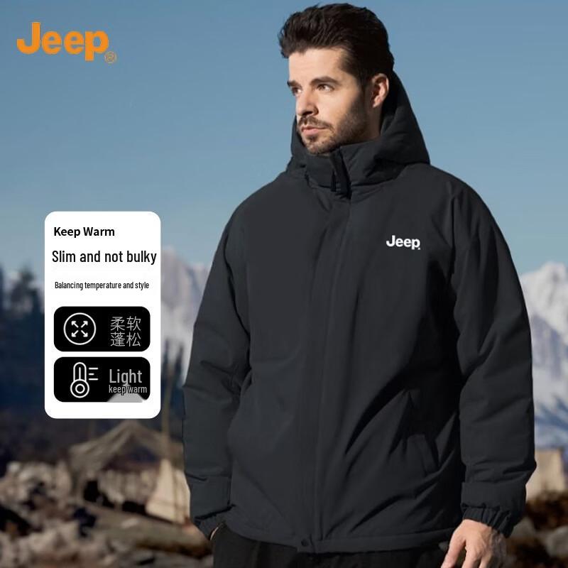 JEEP Men's Hooded Padded Windproof Casual Jacket