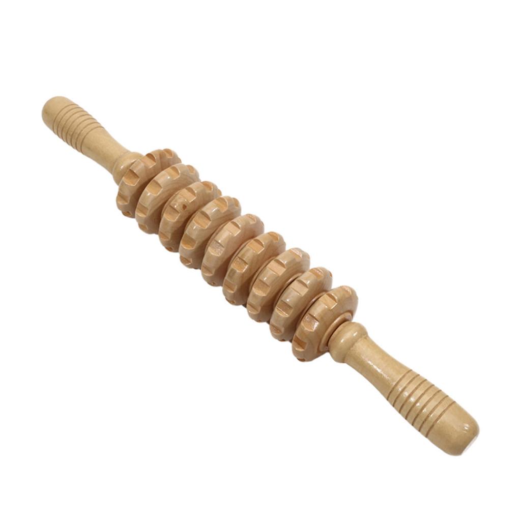 Wooden Therapy Massager Roller Trigger Point Massager Stick for Fascia Cellulite Muscle and Abdomen Body Muscle Belly Relief Tool