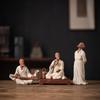 Ceramic Tea Room Ornaments - Lu Yu, Bo Ya, Zhong Ziqi Figures for Chinese Style Decor