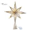 Рождественская елка, 3D, железная верхушка для елки, украшение в виде звезды со светодиодными огнями, праздничный декор, блестящая верхушка для рождественских елок в помещении и на улице