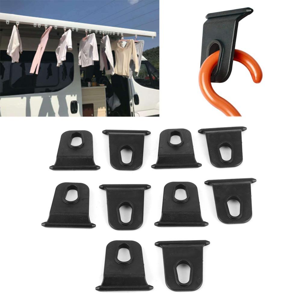 10PCS Organizer Clip Black Awning Hooks Hanger Hook RV Clothes Hanger RV Awning Hooks Clothes Hanger Organizer Tent Use