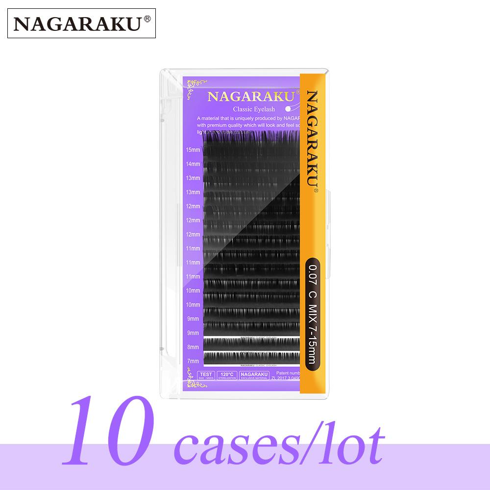 Individual Eyelash Extension NAGARAKU Single Length 16 Lines Black Color Super Natural Soft 10 Pieces Lot High Quality Premium Eyelash Extension