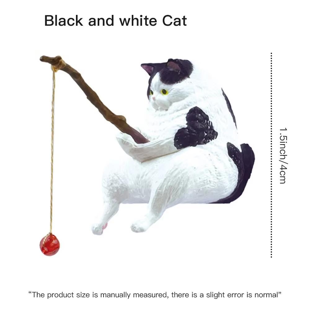 Fish Tank Fishing Cat Hanging Creative Landscape Decoration Office Decoration Fishing Mini Decoration Micro Landscape