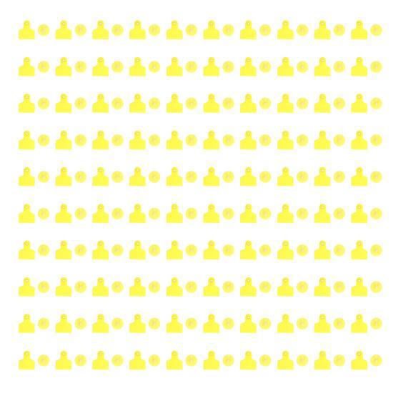 100 комплектов ушных бирок для скота, желтые, прочные, пластиковые, простые в использовании, ушные бирки для крупного рогатого скота, коров, овец, свиней, ферм