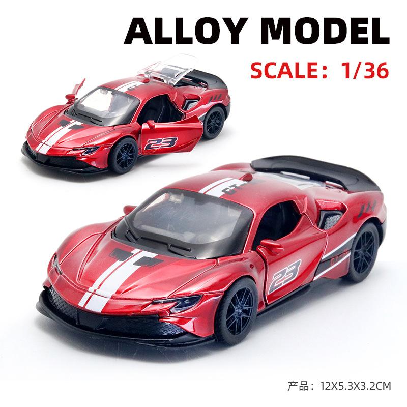 AAZN1 [Boxed] 1:36 Alloy Racing Model Boy Three Doors Pull Back Graffiti Car Gift Wholesale Cross-border