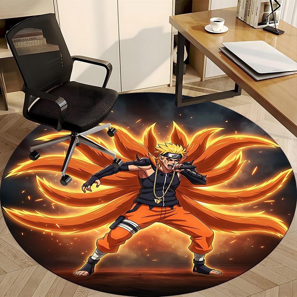 1pc Naruto Nine Tails Chair Carpet for Office - Indoor Non-Slip Washable Polyester Fiber Carpet, Soft Comfortable Mat For Office yy250928031