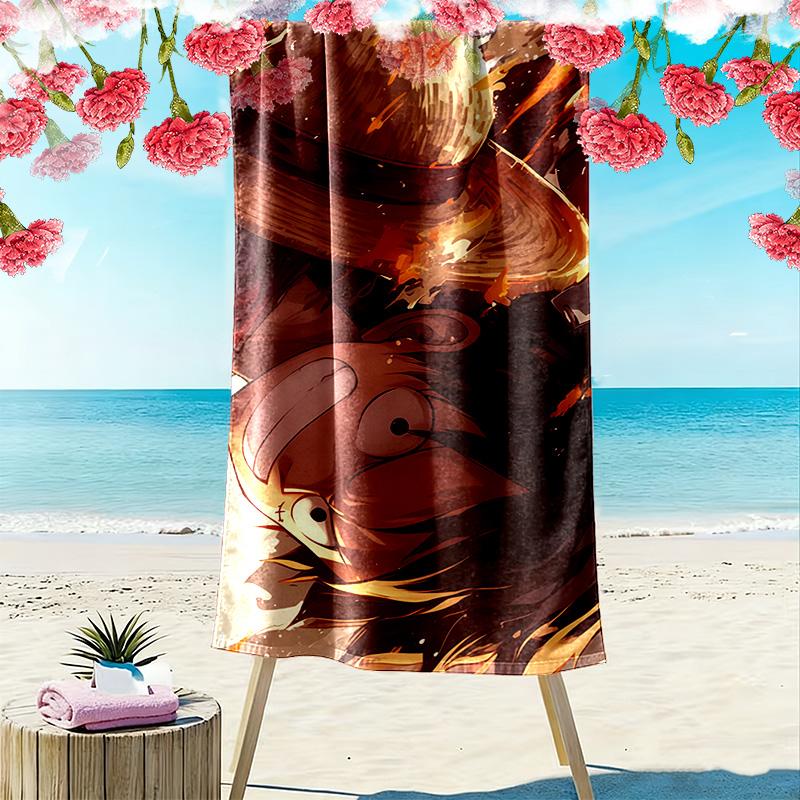 One Piece Anime Epic Illustration Print Beach Towel, Large Soft Quick Dry Towel for Beach Camping Swimming