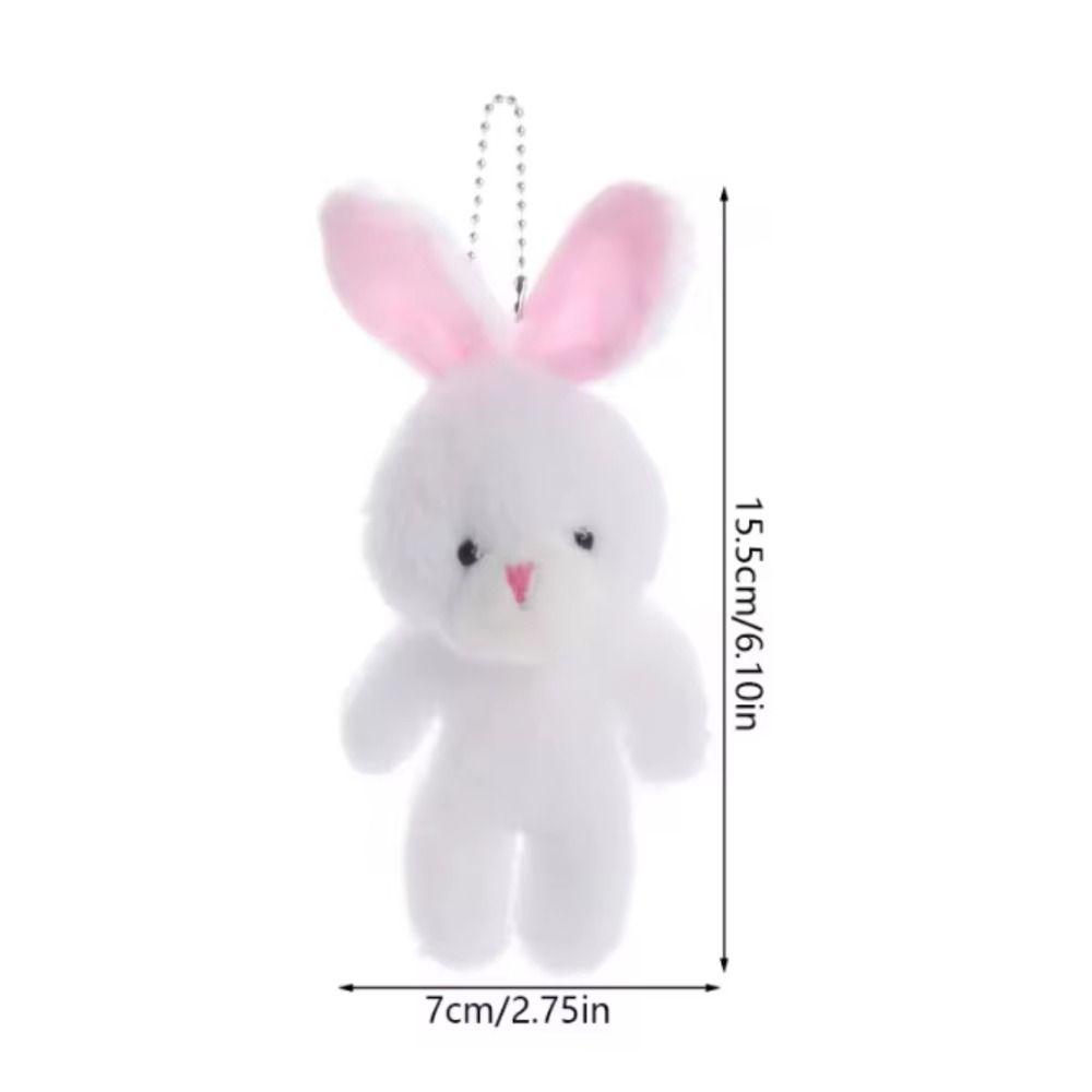 10Pcs Cartoon Animal White Rabbit Plush Keychain Easter Party Bunny Plush Dolls Holiday Gift