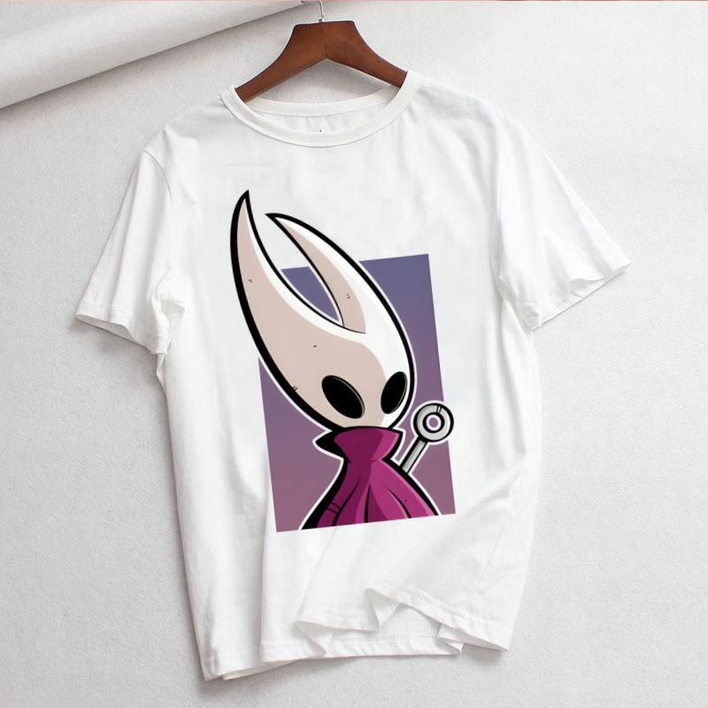 Женская футболка с принтом Hollow Knight Женская повседневная футболка с круглым вырезом Белая футболка с коротким рукавом Женская футболка с графическим принтом