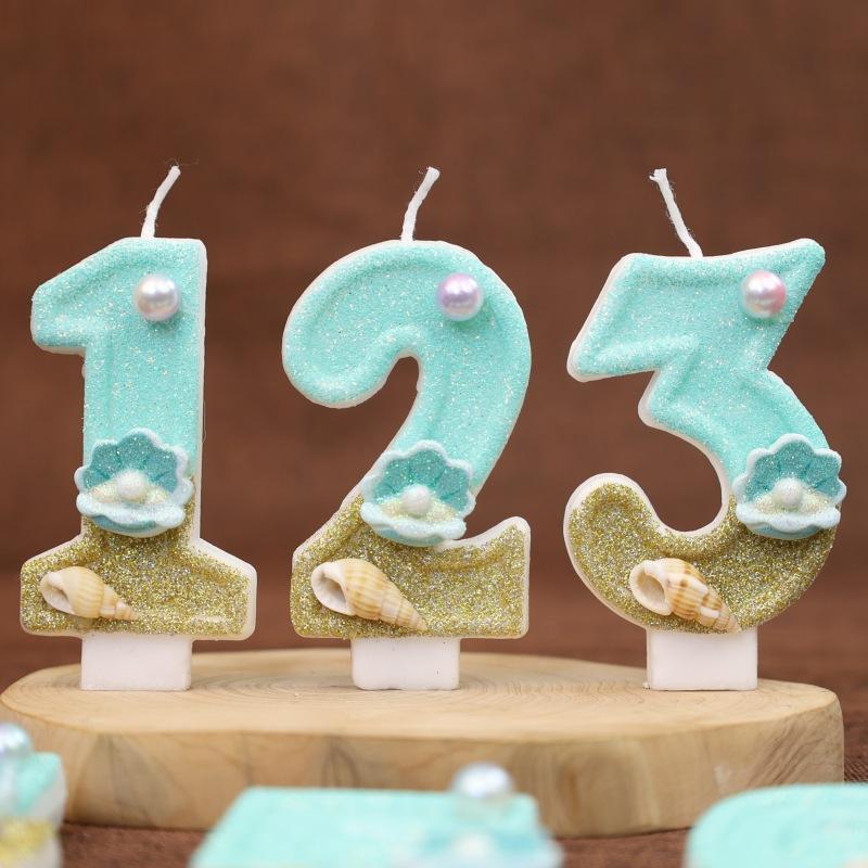 Numbers Birthday Candles Beach Ocean Birthday Cake Party Decoration Candles 1st Birthday