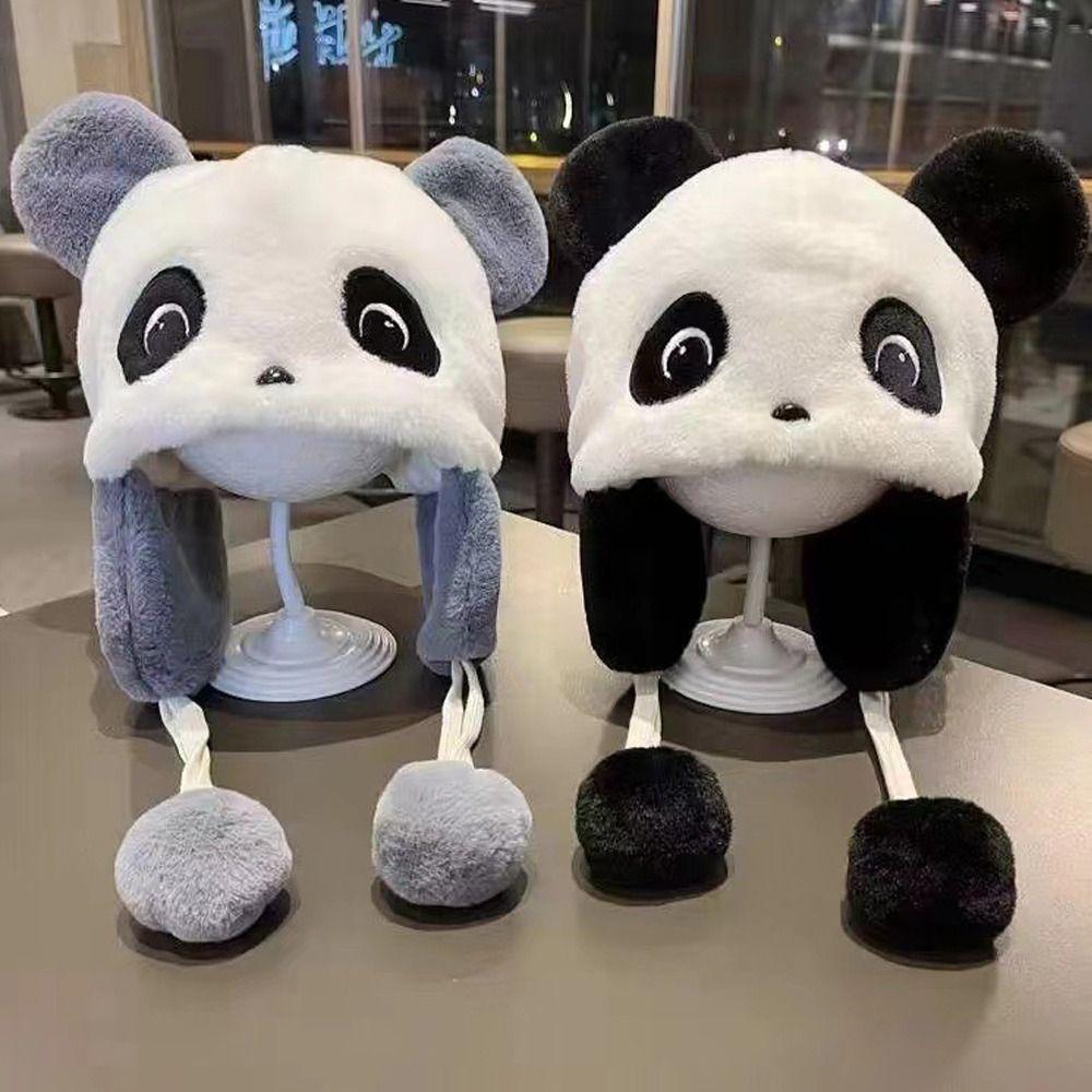 Cute Cartoon Panda Plush Hat Windproof Ear Protection Hat Trend Beanies Cap for Children