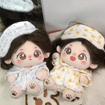 Новая пижама для хлопковой куклы 15 см/20 см с маской для глаз, мультяшная кукольная одежда для сна, милый сменный халат, аксессуары для кукол