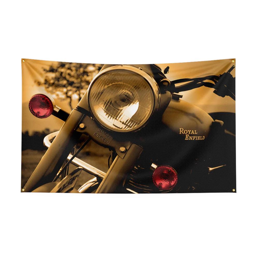Флаг для мотоцикла Royal Enfield 3x5 футов, полиэстер, баннер с цифровой печатью, для украшения стены гаража, для улицы