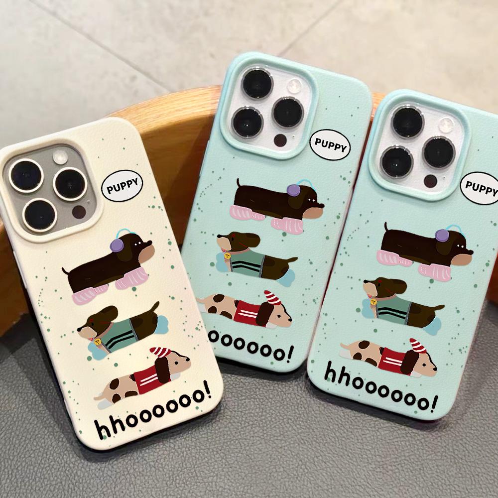 Чехол для телефона iPhone 11 13 XR XS Max, чехол для iPhone 12 14 15 16 Pro Max 12 Pro 15 Plus, кожаный, окрашенный, водонепроницаемый, устойчивый к падениям и износу, мультяшный