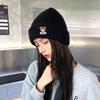 Hat Female Cute Embroidered Label Bear Knitted Wool Hat Solid Color Versatile Winter Warm Student