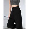 Gray Wide-leg Pants Women's Spring and Autumn New High-end Suit Pants High-waist Drape Casual Floor-mopping Straight Pants