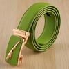 Men's Earth Green Leather Belt Yellow Cowhide Red Automatic Buckle Belt Blue White Orange Color Pant Belt