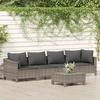 Patio Furniture Sets 5 Piece Garden Lounge Set With Cushions Grey Poly Rattan