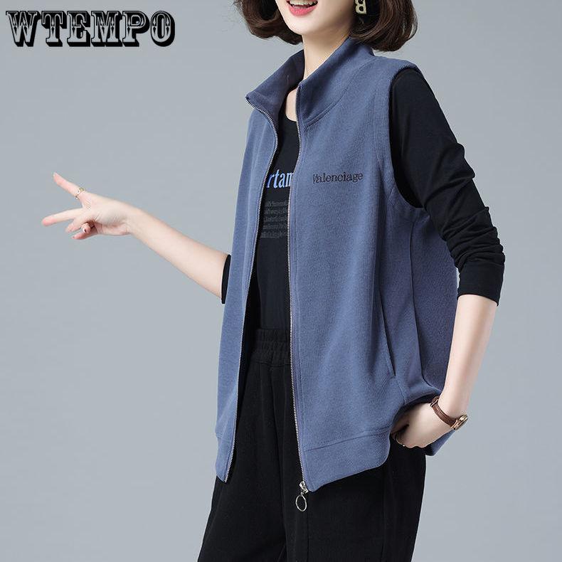 Spring Autumn Cotton Casual Vest Female Korean Version Loose Temperament Fashion Short Waistcoat Jacket