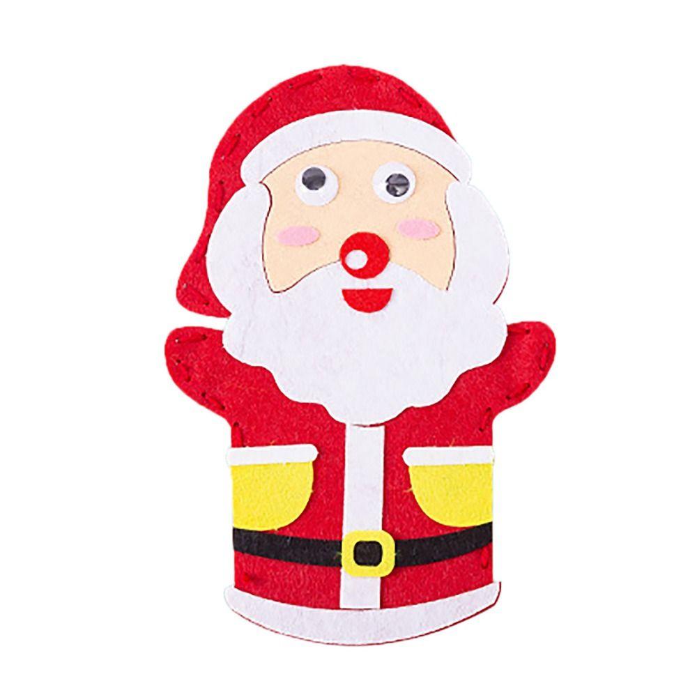 Cartoon Santa Christmas Hand Puppet Non-woven Felt Fabrics Sewing Kit DIY Craft Sewing Felts  Kids