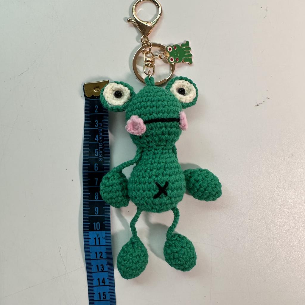 Ручная вязка из шерсти Подвеска Лягушка Мультяшные Брелоки Крючком Ключи Сумка Подвеска Ручная Вязка Кукла Милый Мультяшный Автомобиль Сумка Декор