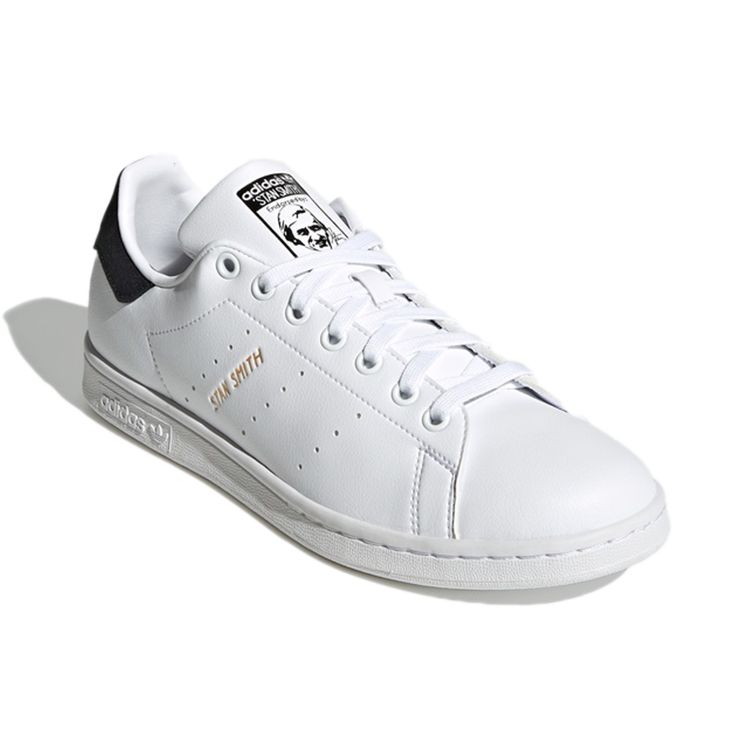 Adidas Originals Stan Smith Кожаные Повседневные Нескользящие Прочные Легкие Низкие Кроссовки Унисекс Ярко-белые GW0133