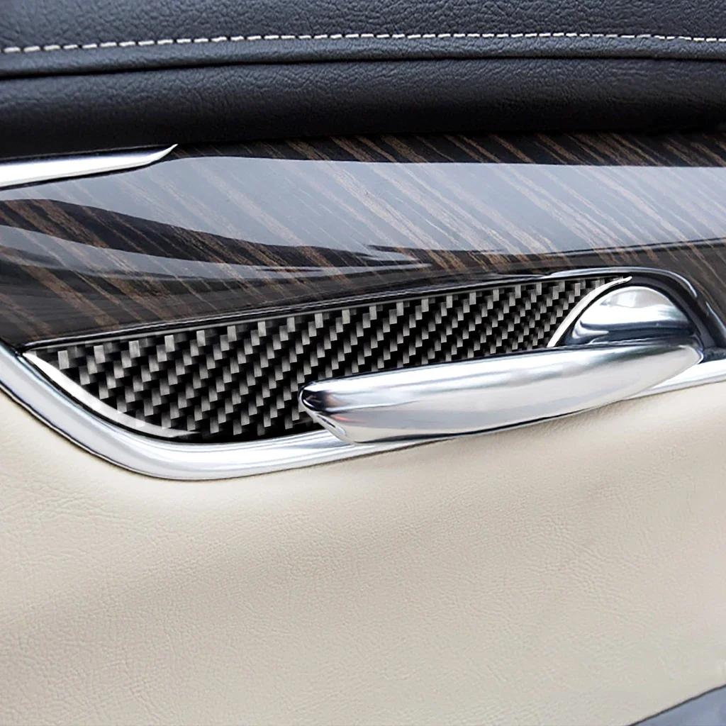 Наклейки на автомобиль для Cadillac XT5 2016-2019 из углеродного волокна, накладка на рамку дверной ручки автомобиля, аксессуары для салона автомобиля, 4 шт.