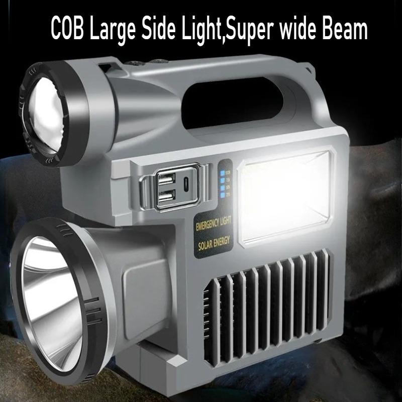 Ручной фонарь с многофункциональным дисплеем на солнечной батарее для улицы, портативная камера-фонарик, туристическое снаряжение, перезаряжаемый фонарик Type-C