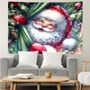 Christmas-Santa-Claus Print Tapestry, Backdrop, Easy Setup, Ideal for Bedroom, Office & Living Room, with Aesthetic Wall Hanging Decor.