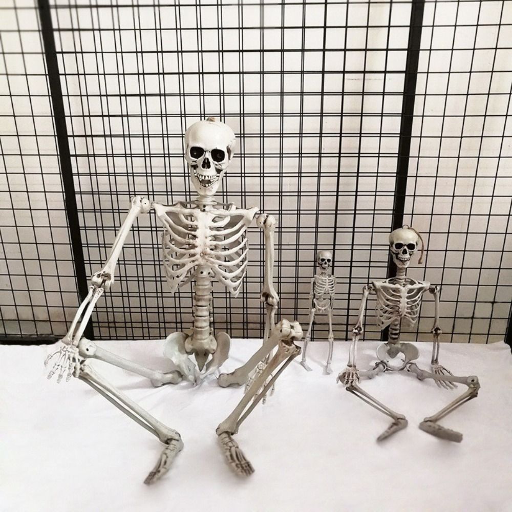 Plastic Pumpkin Skull 40CM Body Figurine Creative Halloween Human Skeleton Outdoor Indoor