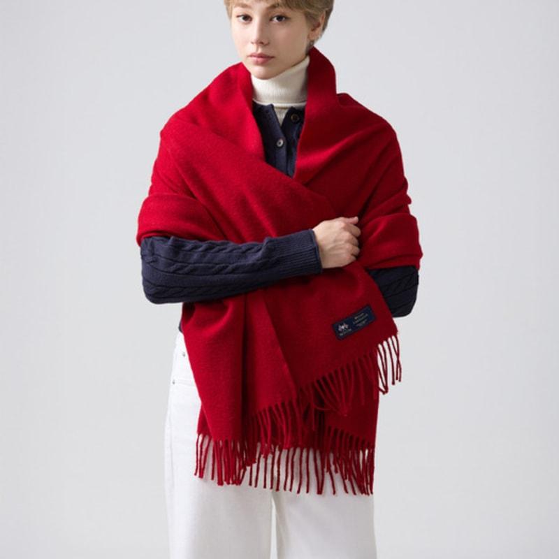 ABRAHAM MOON Merino Wool Shawl 70cm - Scarlet