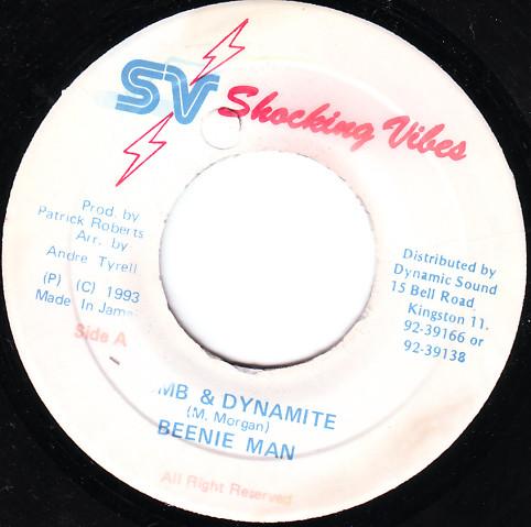 7inch Record BEENIE MAN - Bomb & Dynamite NONE Shocking Vibes 1993 Jamaica Reggae, Ska & Dub Used
