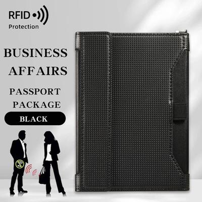 Новый Однотонный Держатель для Паспорта с RFID-Блокировкой, Слот для Билетов, Зажим, Защитный Чехол, Кожаная Сумка для Дорожных Карт