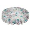 Vintage Flower Leaf Abstract Round Tablecloth Waterproof Table Cover For Wedding Party Decoration Dining Table Cover