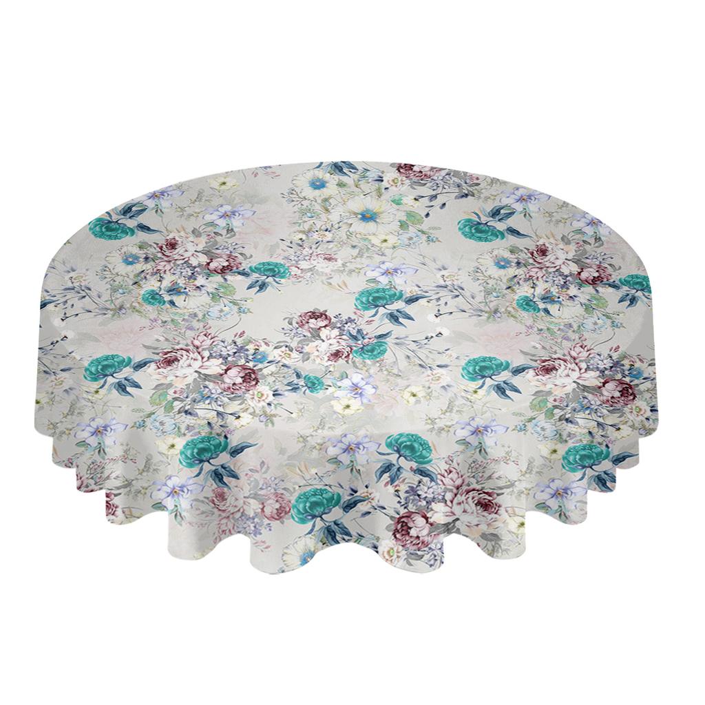 Vintage Flower Leaf Abstract Round Tablecloth Waterproof Table Cover For Wedding Party Decoration Dining Table Cover