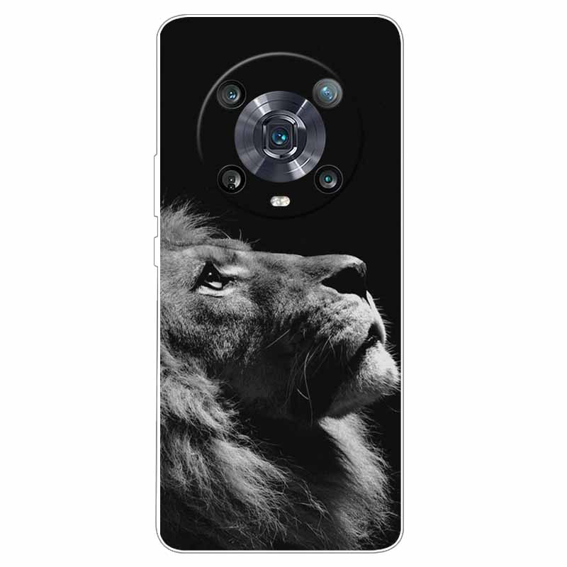 For Honor Magic4 Pro Case Silicone Soft TPU Cool Tiger Cover for Huawei Honor Magic 4 Pro Case Magic4pro Cartoon Bumper Bags