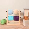 1PC Wooden DIY Craft Yarn Ball Stand Yarn Dispenser Solid Wood Dual Rotating Design for Crocheting Knitting Rotatable Yarn Holder