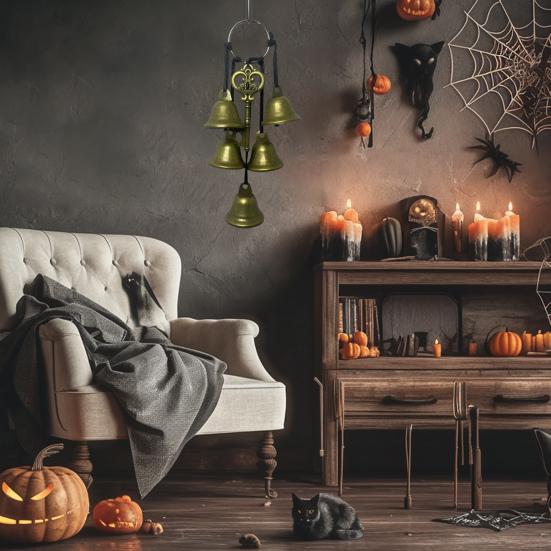 Witch Bells for Door Knob Retro Hanging Wind Chime Wiccan Bell Witchcraft Wind Bell for Protection Halloween Decoration Witch Gifts