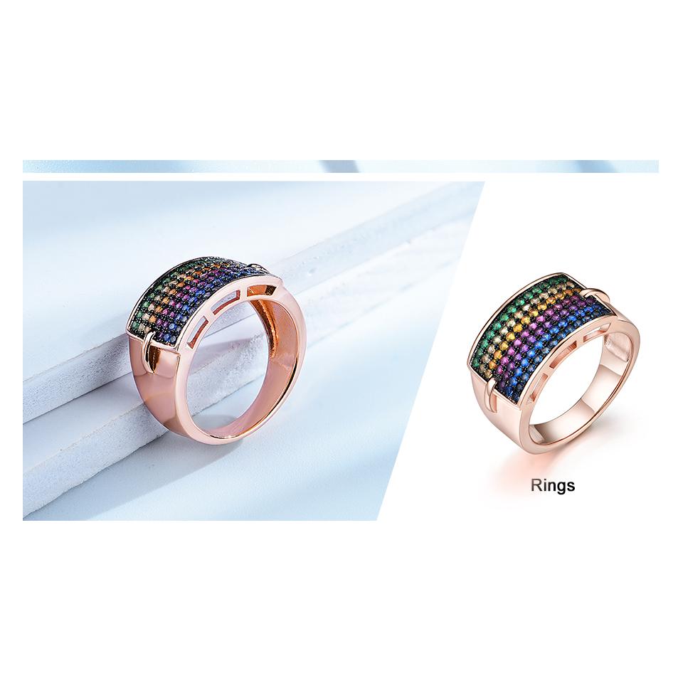 Umcho Твердые кольца из стерлингового серебра 925 пробы, красочные радужные кольца с драгоценными камнями для женщин, обручальное обручальное кольцо