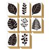 Cute Wooden Rubber Stamp Set with Leaf and Botanical Monstera Perfect for Letter and Perfect As a Made In Japan Design, Bridal, Cards, Paper,