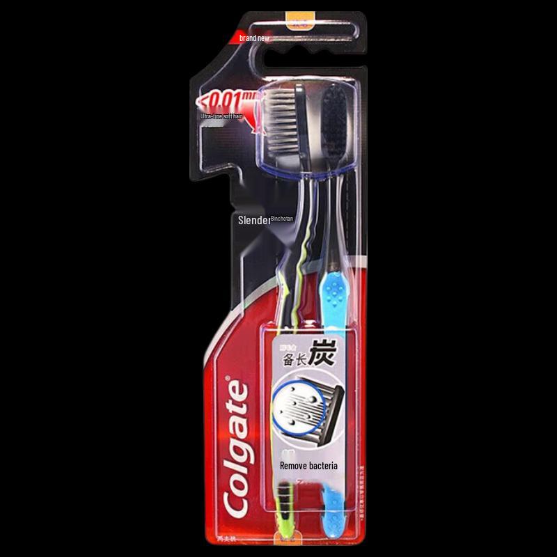 Colgate Тонкая мягкая угольная зубная щетка, 2 шт.